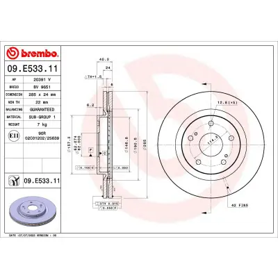 Novedad Disco de freno BREMBO 09.E533.11